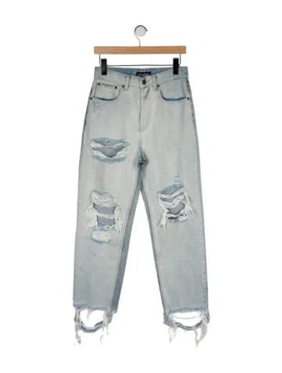 Pre-owned Retroféte High-rise Straight Leg Jeans In Blue