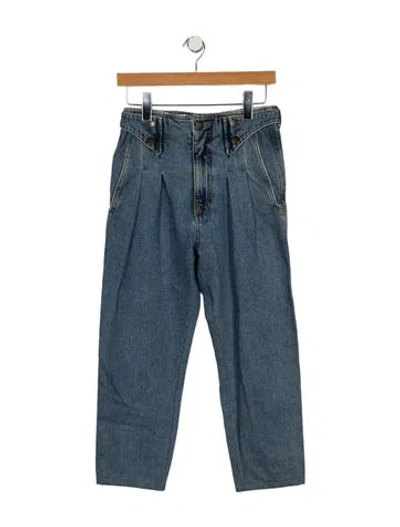 Pre-owned Retroféte High-rise Straight Leg Jeans In Blue