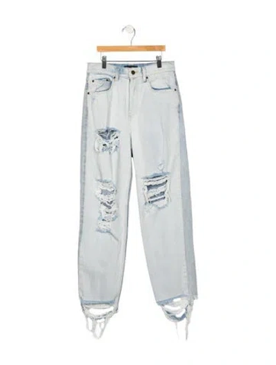 Pre-owned Retroféte High-rise Straight Leg Jeans In Blue
