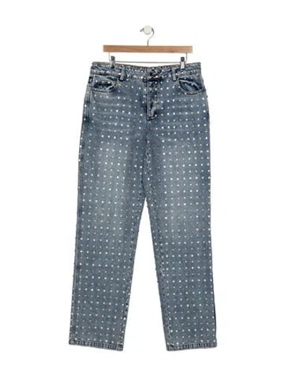 Pre-owned Retroféte High-rise Straight Leg Jeans In Blue