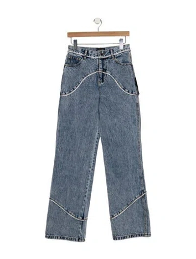 Pre-owned Retroféte High-rise Straight Leg Jeans In Blue