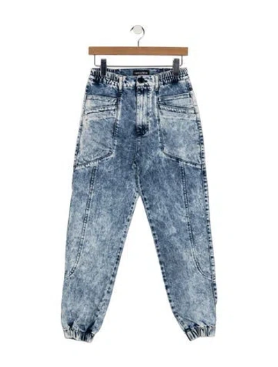 Pre-owned Retroféte High-rise Straight Leg Jeans In Blue