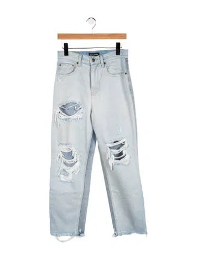 Pre-owned Retroféte High-rise Straight Leg Jeans In Blue
