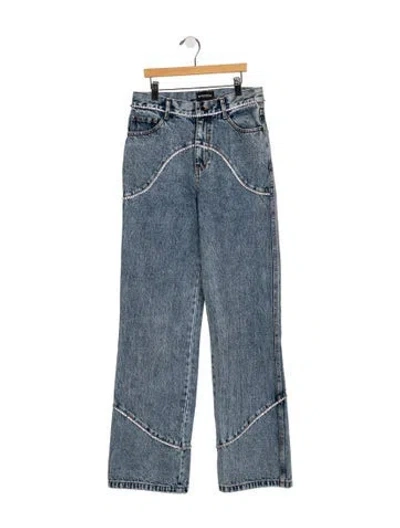 Pre-owned Retroféte High-rise Straight Leg Jeans In Blue