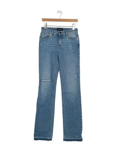 Pre-owned Retroféte High-rise Straight Leg Jeans In Blue