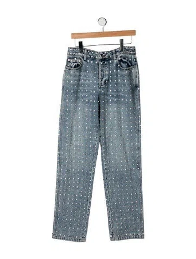 Pre-owned Retroféte High-rise Straight Leg Jeans In Blue