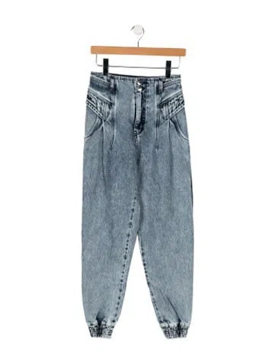 Pre-owned Retroféte High-rise Straight Leg Jeans In Blue