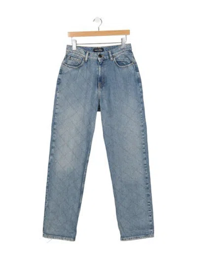 Pre-owned Retroféte High-rise Straight Leg Jeans In Blue