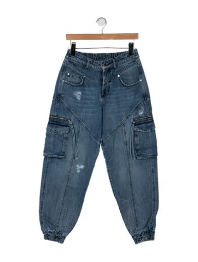 Pre-owned Retroféte High-rise Straight Leg Jeans In Blue