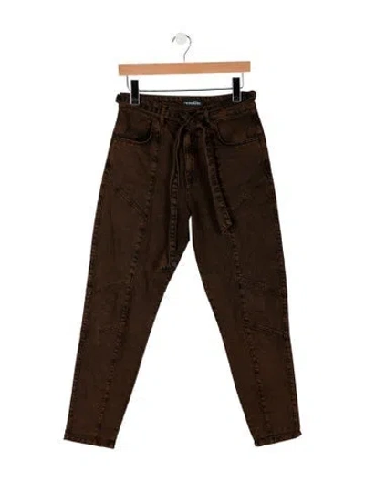 Pre-owned Retroféte High-rise Straight Leg Jeans In Brown