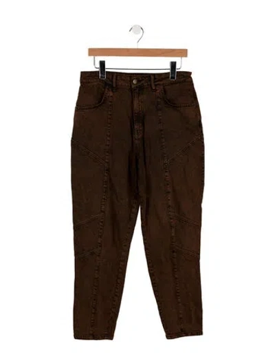 Pre-owned Retroféte High-rise Straight Leg Jeans In Brown