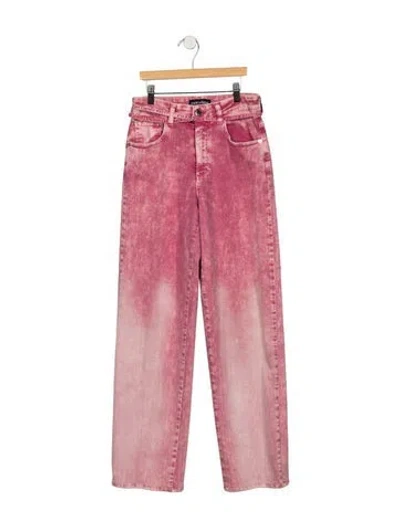 Pre-owned Retroféte High-rise Straight Leg Jeans In Neutrals/pink