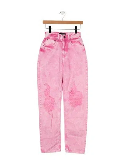 Pre-owned Retroféte High-rise Straight Leg Jeans In Pink