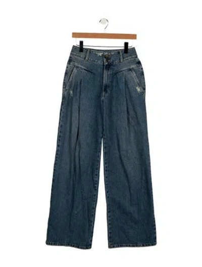 Pre-owned Retroféte High-rise Wide Leg Jeans In Blue