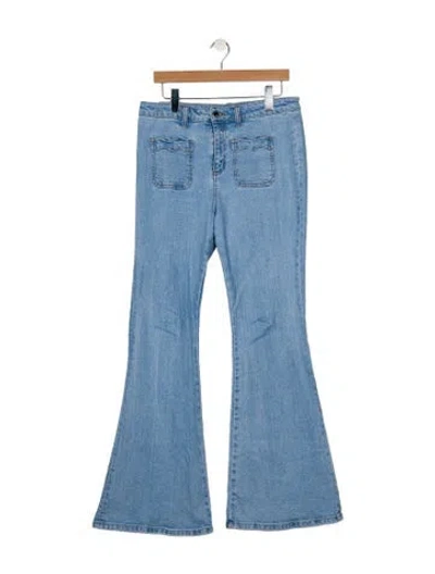 Pre-owned Retroféte High-rise Wide Leg Jeans In Blue