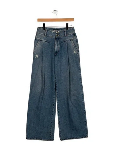 Pre-owned Retroféte High-rise Wide Leg Jeans In Blue