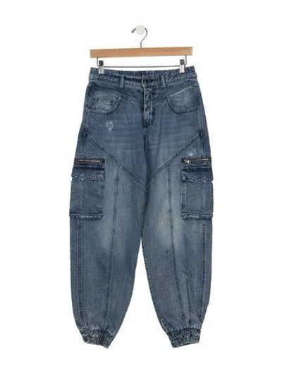 Pre-owned Retroféte High-rise Wide Leg Jeans In Blue
