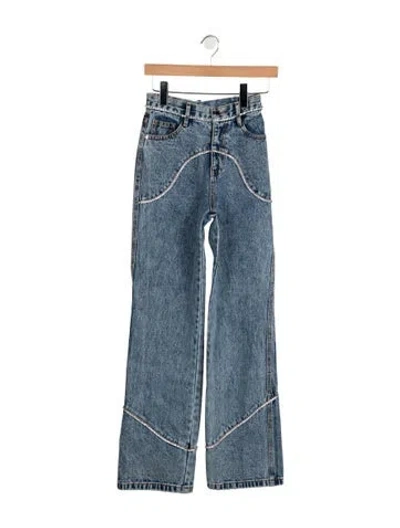 Pre-owned Retroféte High-rise Wide Leg Jeans In Blue