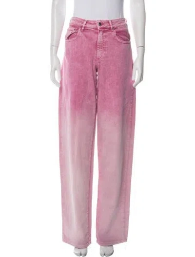 Pre-owned Retroféte High-rise Wide Leg Jeans In Pink