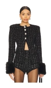 Retroféte Hilary Tweed Jacket In Black