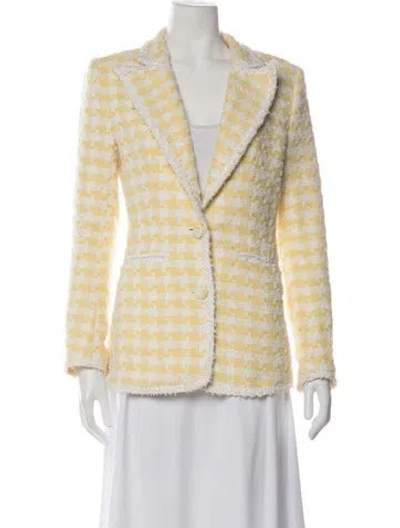 Pre-owned Retroféte Houndstooth Print Evening Jacket In Yellow