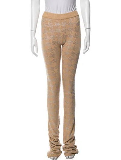 Pre-owned Retroféte Houndstooth Print Skinny Leg Pants In Brown