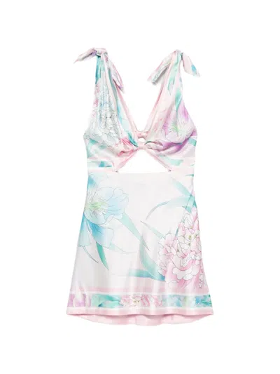 Retroféte Icelyn Floral-print Mini Dress In White