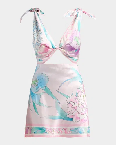 Retroféte Icelyn Stretch-silk Mini Dress In Multi