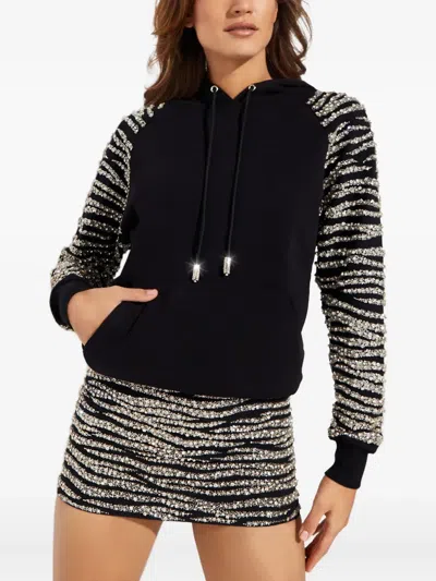 Retroféte Isa Sequinned Hoodie In Black