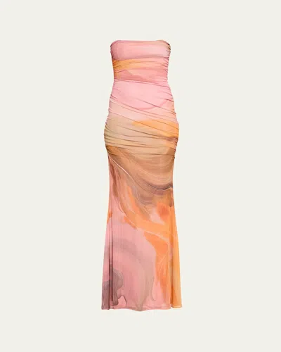 RETROFÉTE ISADORE STRAPLESS RUCHED DRESS