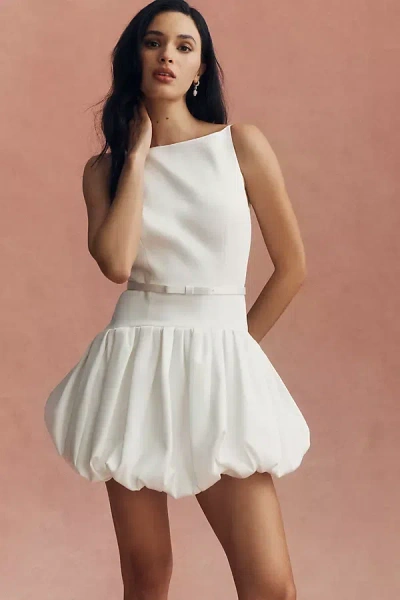 Retroféte Isolde Open-back Bubble Mini Dress In White