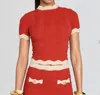 Retroféte Iyla Knit Top In Metallic Geranium In Red