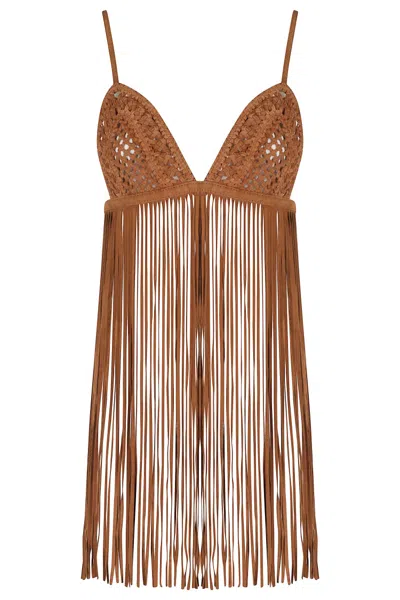 Retroféte Jacinta Suede Fringe Bra