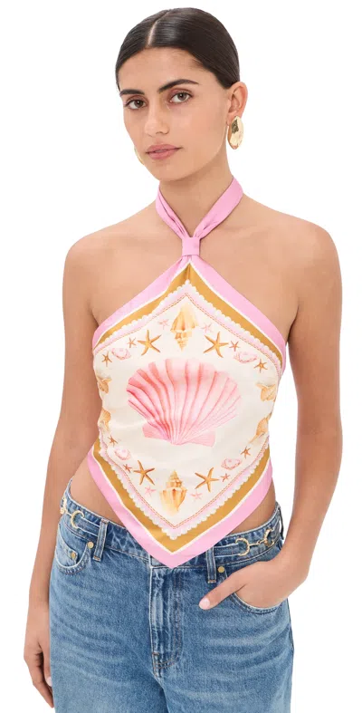 Retroféte Jamie Scarf Top Ochre Shell Foulard In Pink