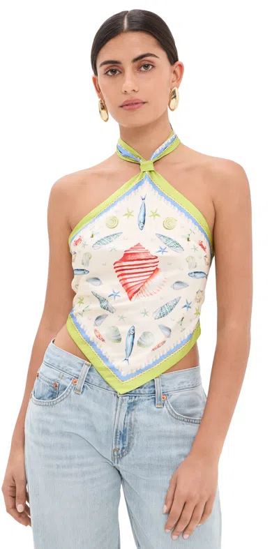 Retroféte Jamie Top L'acqua Marine In Multi