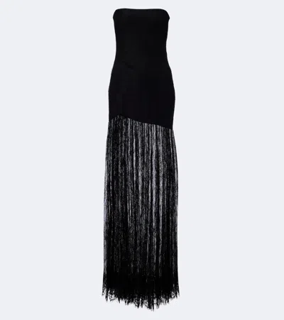 Retroféte Retrofete Jeanette Lace Strapless Gown In Black