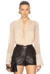 Retroféte Jemma Silk Blouse In Dusty Peach
