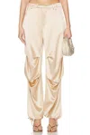 Retroféte Jenae Straight-leg Satin Pants In Nude