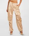 RETROFÉTE JENAE STRAIGHT-LEG SATIN PANTS