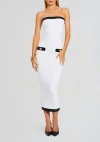 Retroféte Jenn Ribbed Strapless Dress In White/black
