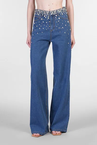 Retroféte Jenna Embellished Wide Leg Jeans In Montana Crystal