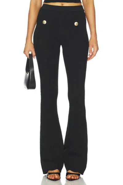 Retroféte Joliet Knit Flare Pant In Metallic Black In Blue