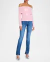 Retroféte Jourdana Sequined Off-the-shoulder Sweater In Earl Rose