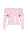 Retroféte Jourdana Sequined Off-the-shoulder Sweater In Earl Rose