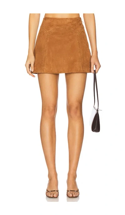 Retroféte Juana Suede Skirt In 干邑白兰地色