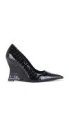 Retroféte Julianna Leather Pump In 黑色鳄鱼纹