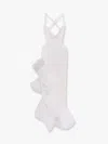 Retroféte Kailtin Satin Long Dress With Volant