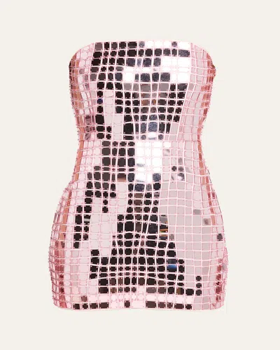 Retroféte Kaleido Strapless Mini Dress In Pink