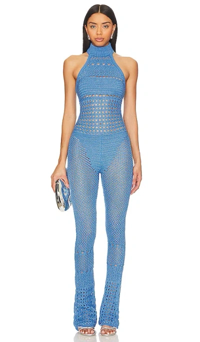 Retroféte Kalena Jumpsuit In Tropical Blue