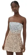 Retroféte Retrofete Retrofete Gold Dress With Sequined Detailing In Silver/gold